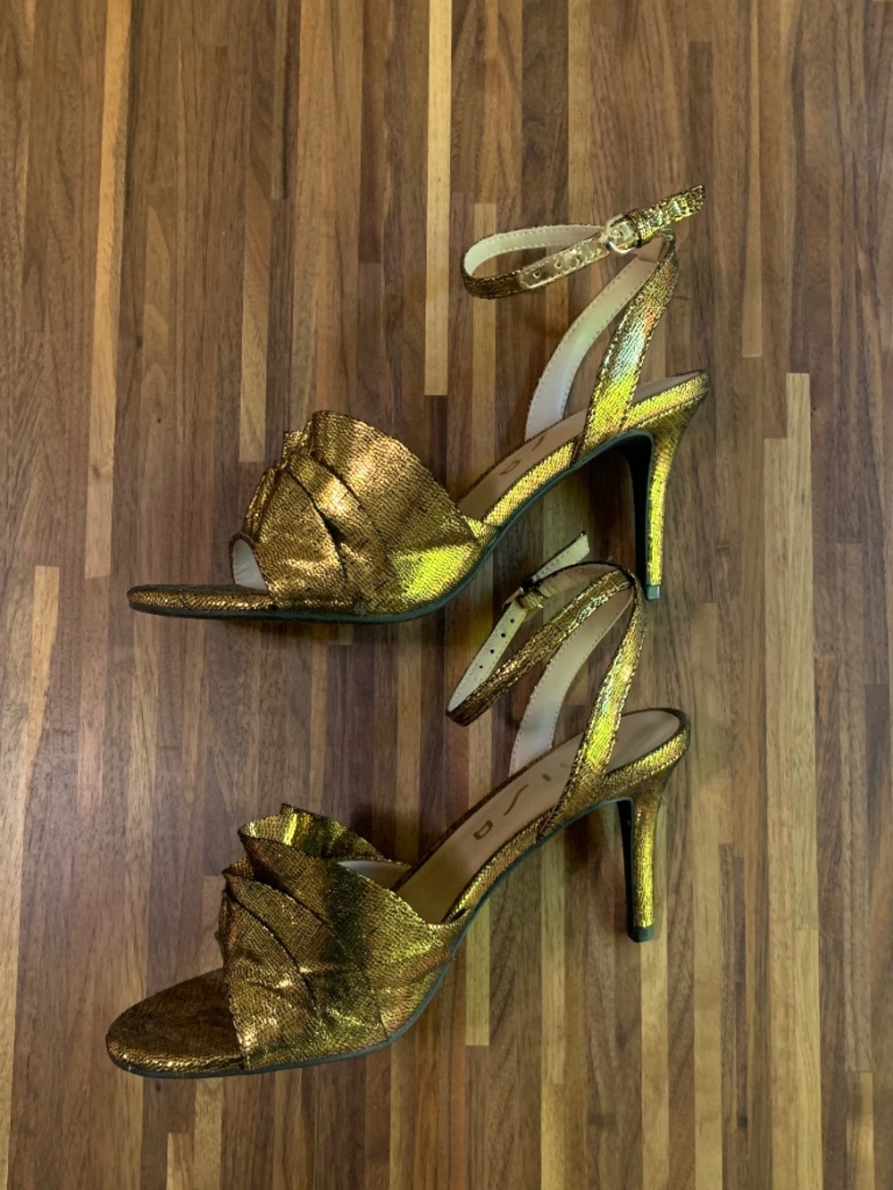 Unisa Gold Ruffle Heels - Picture 4 of 10